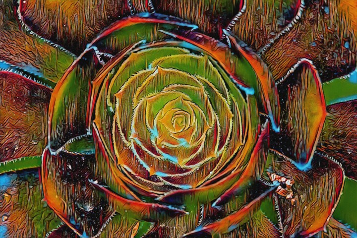 Digitale Kunst mit dem Titel "cactus" von Francisco Lopez Bermudez, Original-Kunstwerk, 2D digitale Arbeit
