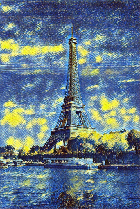 Fotografie getiteld "Torre Eiffel" door Francisco Lopez Bermudez, Origineel Kunstwerk, Light Painting
