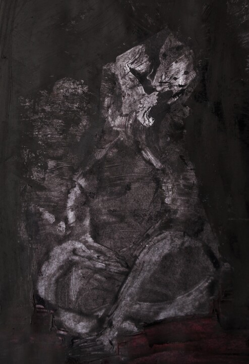 「pétri de douleur re…」というタイトルの絵画 Francisco Mendesによって, オリジナルのアートワーク, インク
