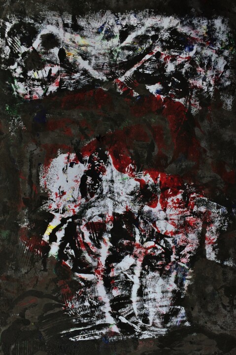 Painting titled "série noir 2" by Francisco Mendes, Original Artwork, Oil