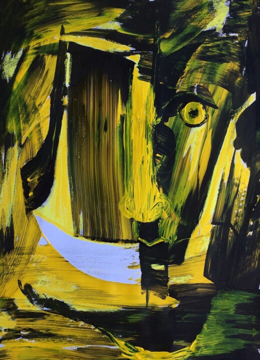 Malerei mit dem Titel "c'est bizarre gille…" von Francisco Mendes, Original-Kunstwerk, Acryl