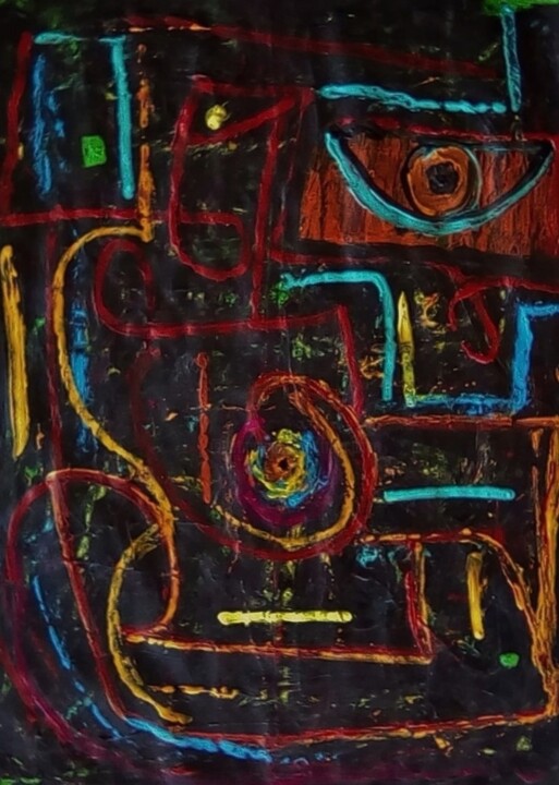 Painting titled "guitare tzigane" by Francisco Mendes, Original Artwork, Acrylic