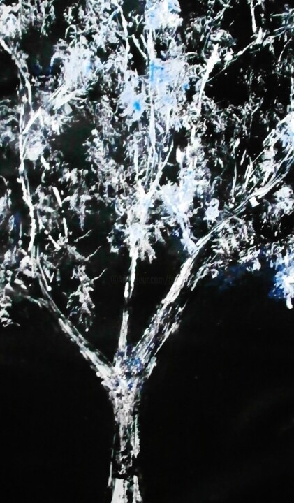 Painting titled "nuit d'hiver" by Francisco Mendes, Original Artwork, Acrylic