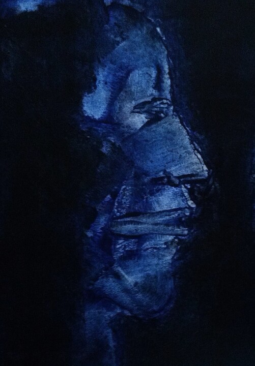 "l'homme bleu" başlıklı Tablo Francisco Mendes tarafından, Orijinal sanat, Petrol