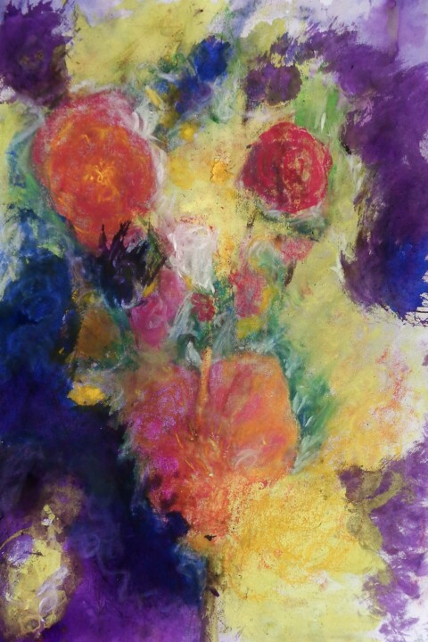 Peinture intitulée "juste quelque fleurs" par Francisco Mendes, Œuvre d'art originale, Encre