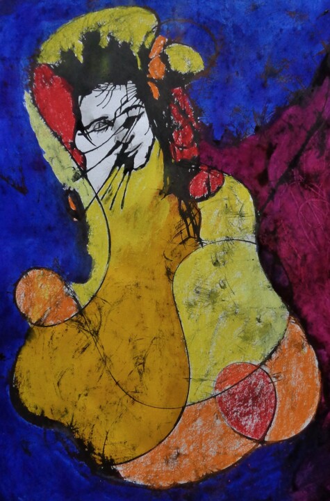Peinture intitulée "geisha" par Francisco Mendes, Œuvre d'art originale, Encre