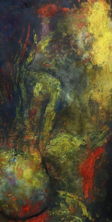 Painting titled "a moitié nu" by Francisco Mendes, Original Artwork, Oil