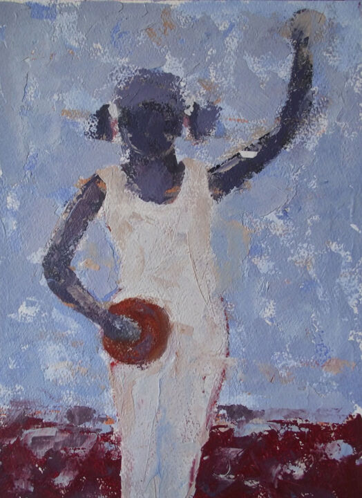 Painting titled "GYMNAST WITH BALL" by Francisco Serrano Gutierrez, Original Artwork, Oil