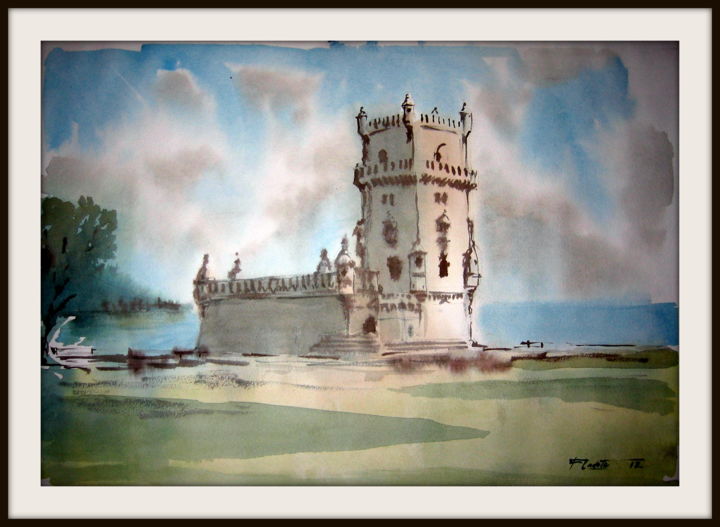 Pintura intitulada "Torre de Belém" por Francisco Cadete, Obras de arte originais