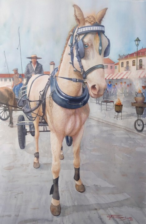 Pintura titulada "Inside a horse's he…" por Francisco Salgado Dias, Obra de arte original, Acuarela