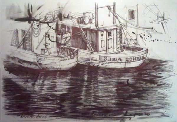 Pintura titulada "Barcos " por Falart, Obra de arte original