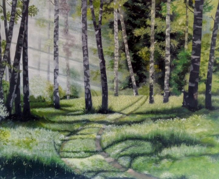 Schilderij getiteld "Deep Forest" door Francisco Torres, Origineel Kunstwerk, Acryl