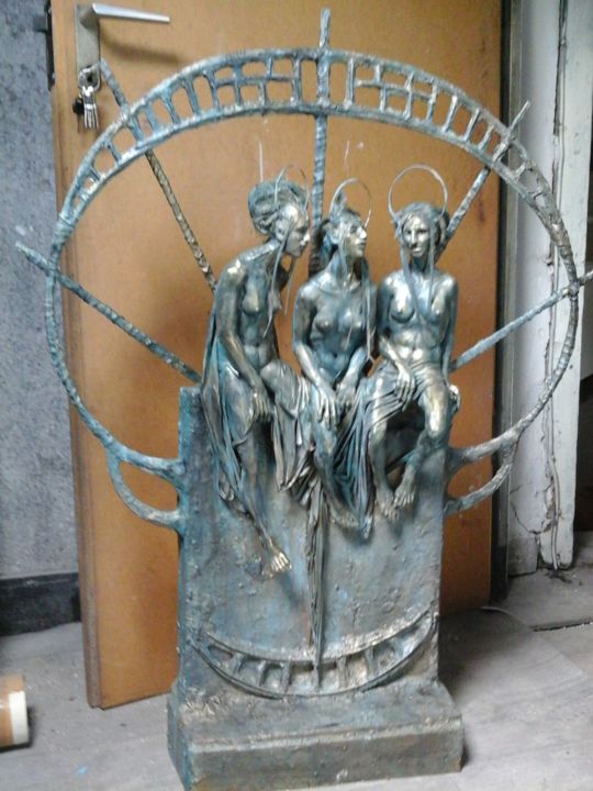 Sculpture titled "Les Bavardes" by Francis Farmer, Original Artwork
