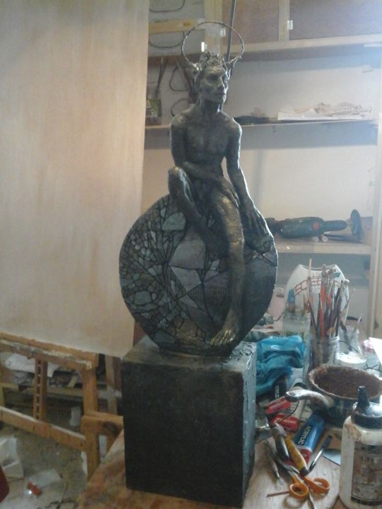 Sculpture titled "Jeune Homme" by Francis Farmer, Original Artwork, Terra cotta