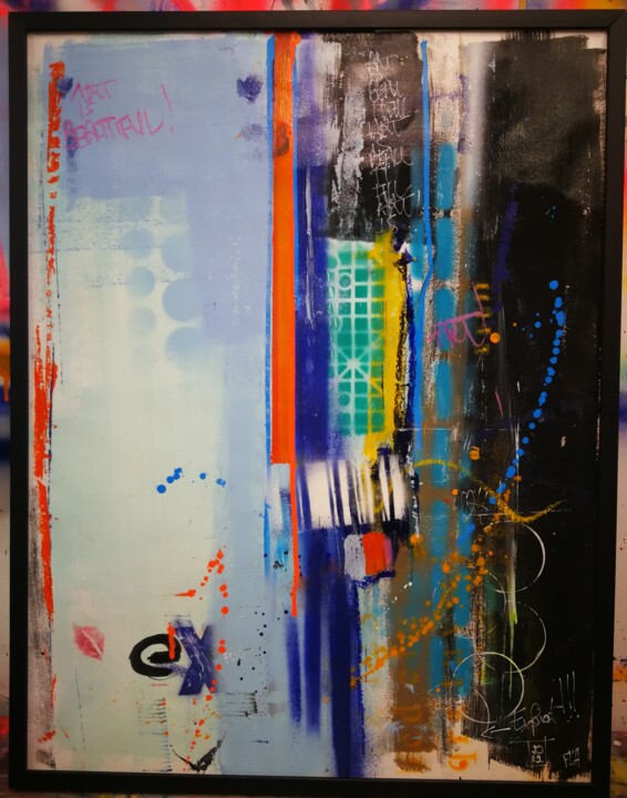 Peinture intitulée "explicit" par Francis L'Huillier, Œuvre d'art originale, Acrylique Monté sur Autre panneau rigide