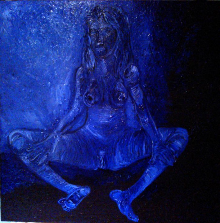 Pintura intitulada "mulheres azuis" por Mir, Obras de arte originais, Óleo