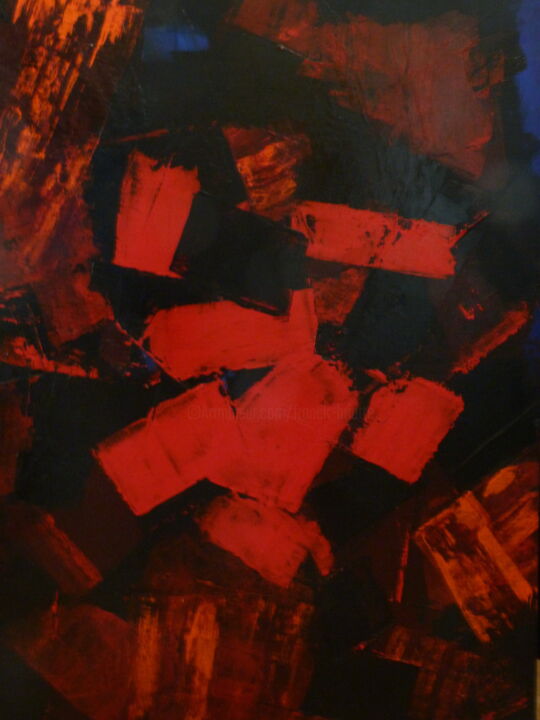 Painting titled "Le rouge et le noir…" by Franck Briatte, Original Artwork, Acrylic
