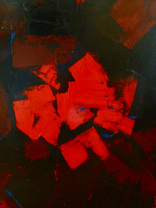 Painting titled "Le rouge et le noir…" by Franck Briatte, Original Artwork, Acrylic Mounted on Wood Stretcher frame