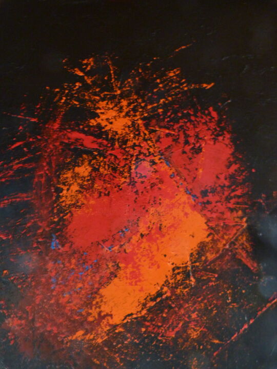 Painting titled "le rouge et le noir…" by Franck Briatte, Original Artwork, Acrylic