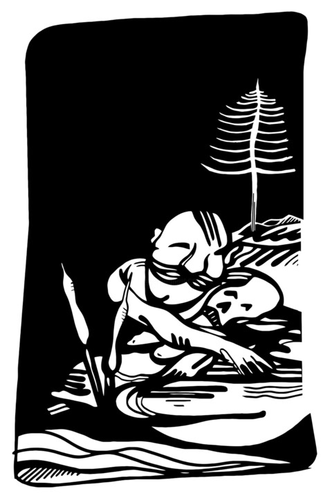 Tekening getiteld "Boléro macabre" door Franck Canorel, Origineel Kunstwerk, Marker