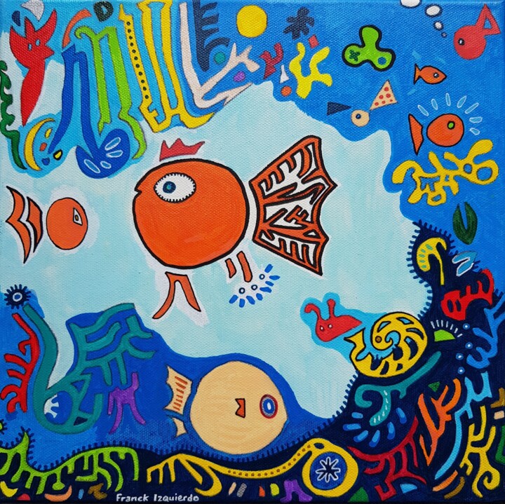 Pintura titulada "Aquarium 3" por Franck Izquierdo (Fraizq), Obra de arte original, Acrílico