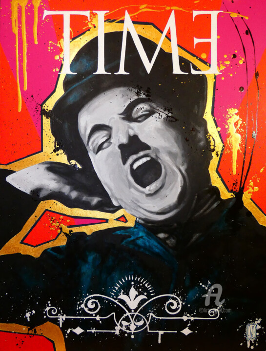 Картина под названием "Chaplin" - Franck Neuville, Подлинное произведение искусства, Акрил