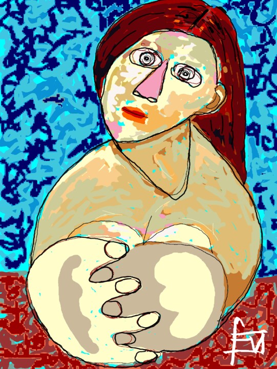 Digital Arts titled "femme-3.jpg" by Franck Vidal, Original Artwork, Digital Painting