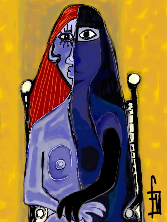 Digital Arts titled "demi-femme.jpg" by Franck Vidal, Original Artwork, Digital Painting