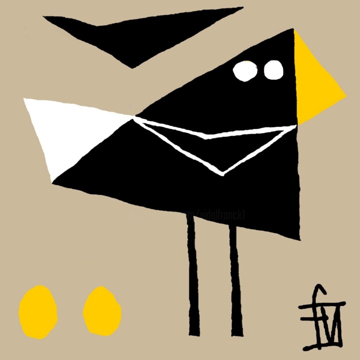 Digital Arts titled "l'-oiseau.jpg" by Franck Vidal, Original Artwork, Digital Painting