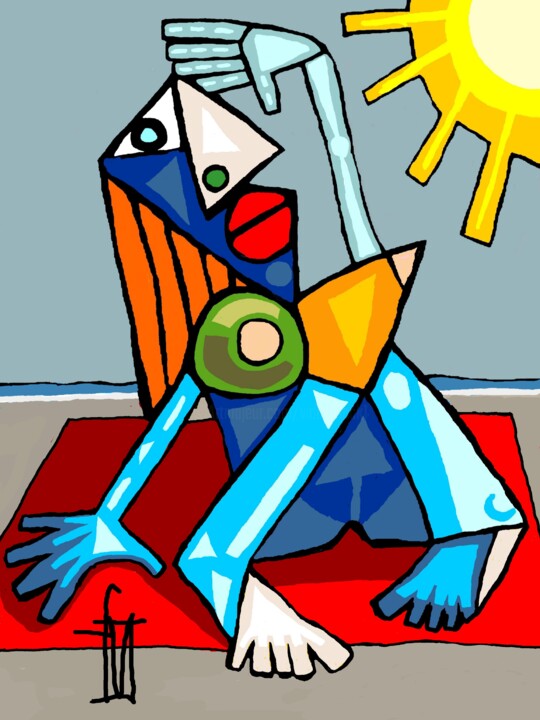 Digitale Kunst mit dem Titel "souvenir d'été" von Franck Vidal, Original-Kunstwerk, Digitale Malerei