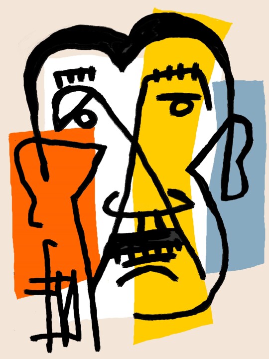 Arte digital titulada "Fernand LEGER" por Franck Vidal, Obra de arte original, Pintura Digital