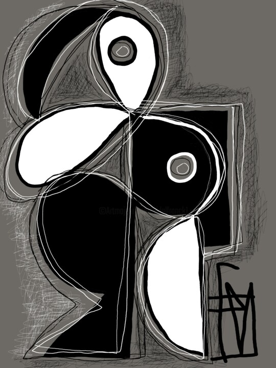 Digital Arts titled "Maillol abstrait" by Franck Vidal, Original Artwork, Digital Painting