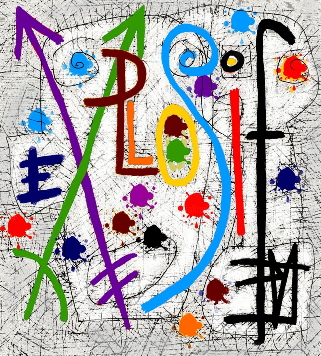 Digitale Kunst mit dem Titel "couple explosif" von Franck Vidal, Original-Kunstwerk, Digitale Malerei