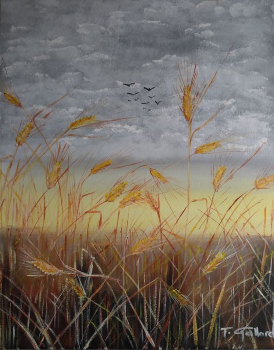 Peinture intitulée "Champ de blé" par Franck Gaillard, Œuvre d'art originale, Acrylique