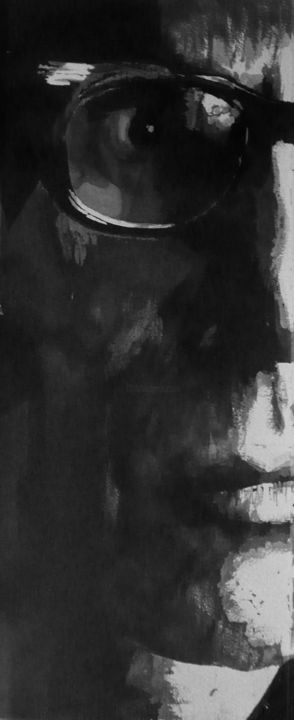 Pintura intitulada "Un portrait de Fréd…" por Franck Le Boulicaut, Obras de arte originais, Tinta