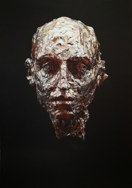 Schilderij getiteld "Bronze" door Franck Le Boulicaut, Origineel Kunstwerk, Pastel