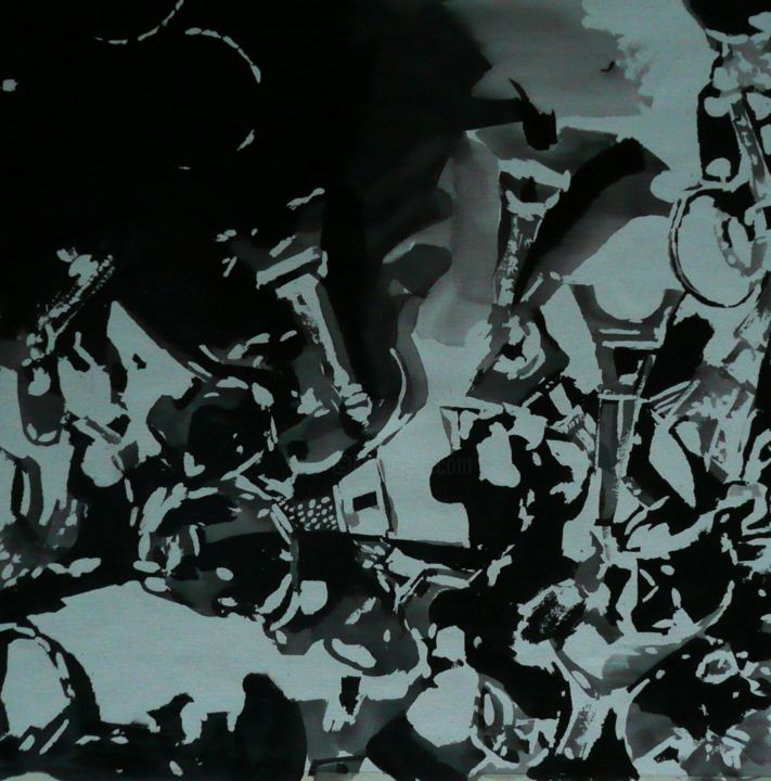 Peinture intitulée "Souvenirs de la tou…" par Franck Le Boulicaut, Œuvre d'art originale, Encre