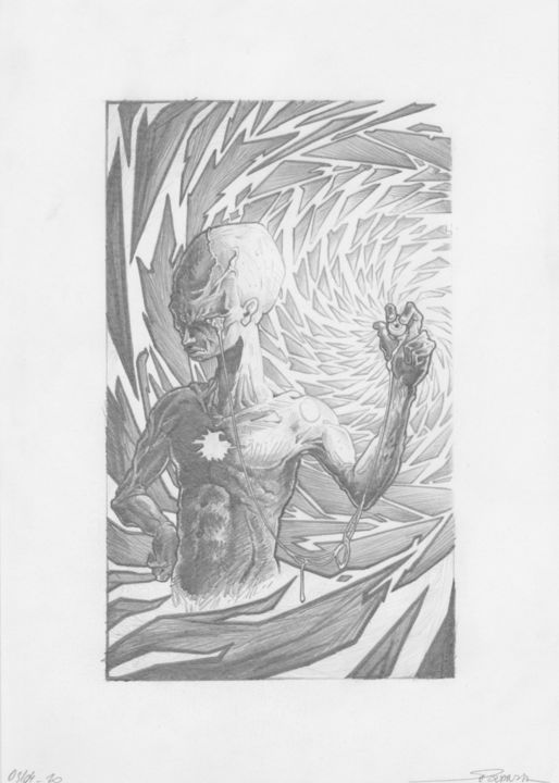 Drawing titled "Eye" by Franck Renaud, Original Artwork, Pencil
