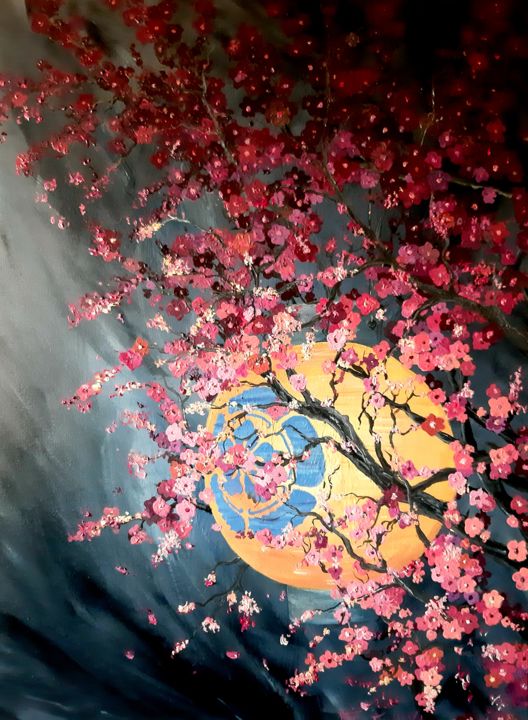 Painting titled "Lanterne japonaise…" by Franck Volay, Original Artwork, Acrylic