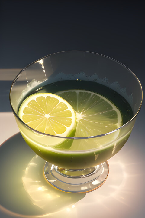 Digitale Kunst getiteld "Étrange Cocktail" door Francky Xv Wolff, Origineel Kunstwerk, AI gegenereerde afbeelding