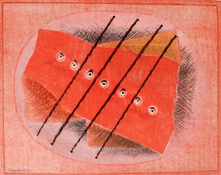Gravures & estampes intitulée "FOSSILE ARANCIO" par Franco Bogge, Œuvre d'art originale, Gravure