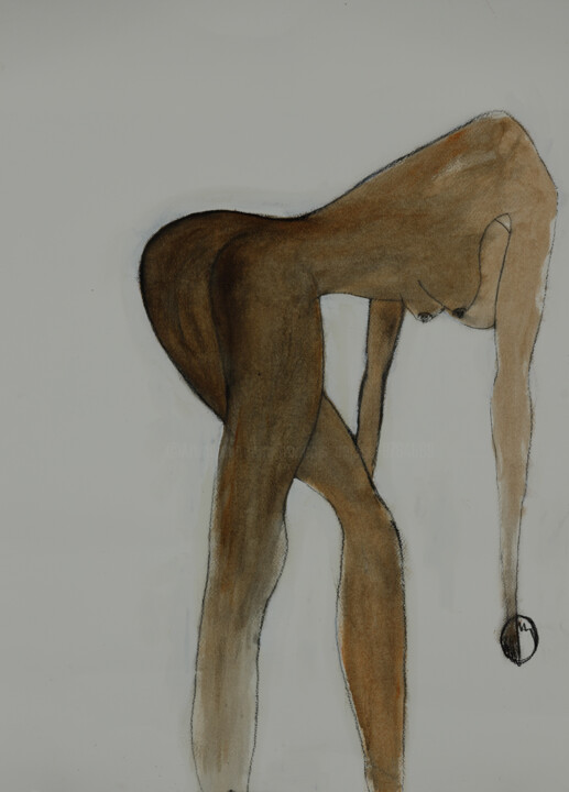 Malerei mit dem Titel "Femme nue" von François Delage, Original-Kunstwerk, Acryl