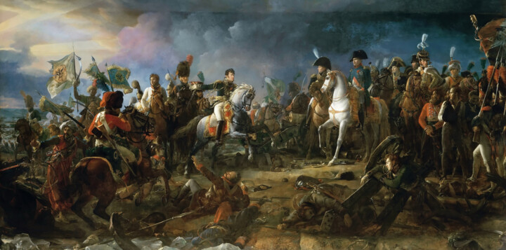 Schilderij getiteld "La bataille d'Auste…" door François Gérard, Origineel Kunstwerk, Olie