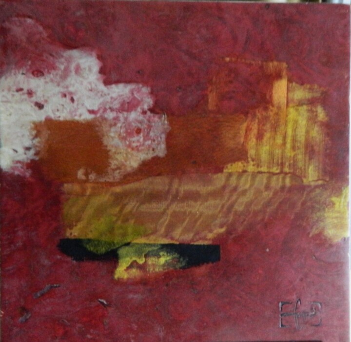 Collages intitulée "Rêve rouge" par François Grignon, Œuvre d'art originale, Collages