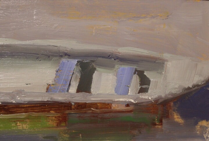 "Small boat in moori…" başlıklı Tablo Francois Hugard tarafından, Orijinal sanat, Petrol