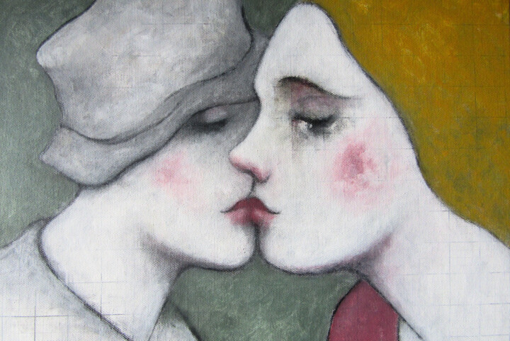 Painting titled "Love" by François Joseph Durand, Original Artwork, Acrylic