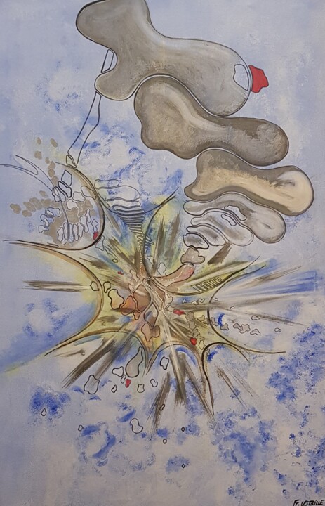 Картина под названием "ERUPTION" - François Lestrille, Подлинное произведение искусства, Акрил