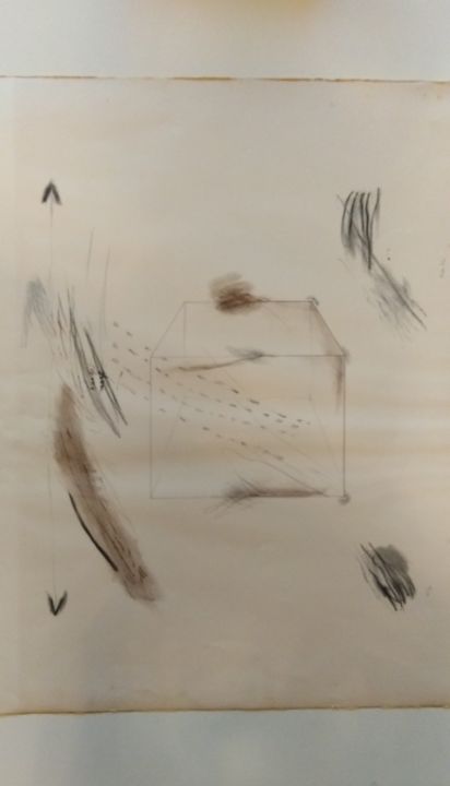 Obrazy i ryciny zatytułowany „Nuage” autorstwa François Martin, Oryginalna praca, Węgiel drzewny
