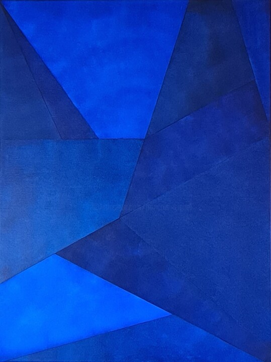 Peinture intitulée "Blue" par François Miquel, Œuvre d'art originale, Acrylique Monté sur Châssis en bois