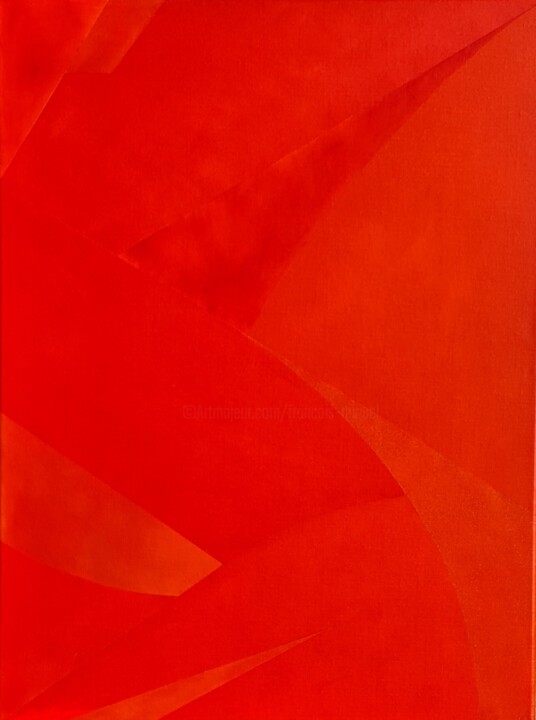 Peinture intitulée "Red" par François Miquel, Œuvre d'art originale, Acrylique Monté sur Châssis en bois